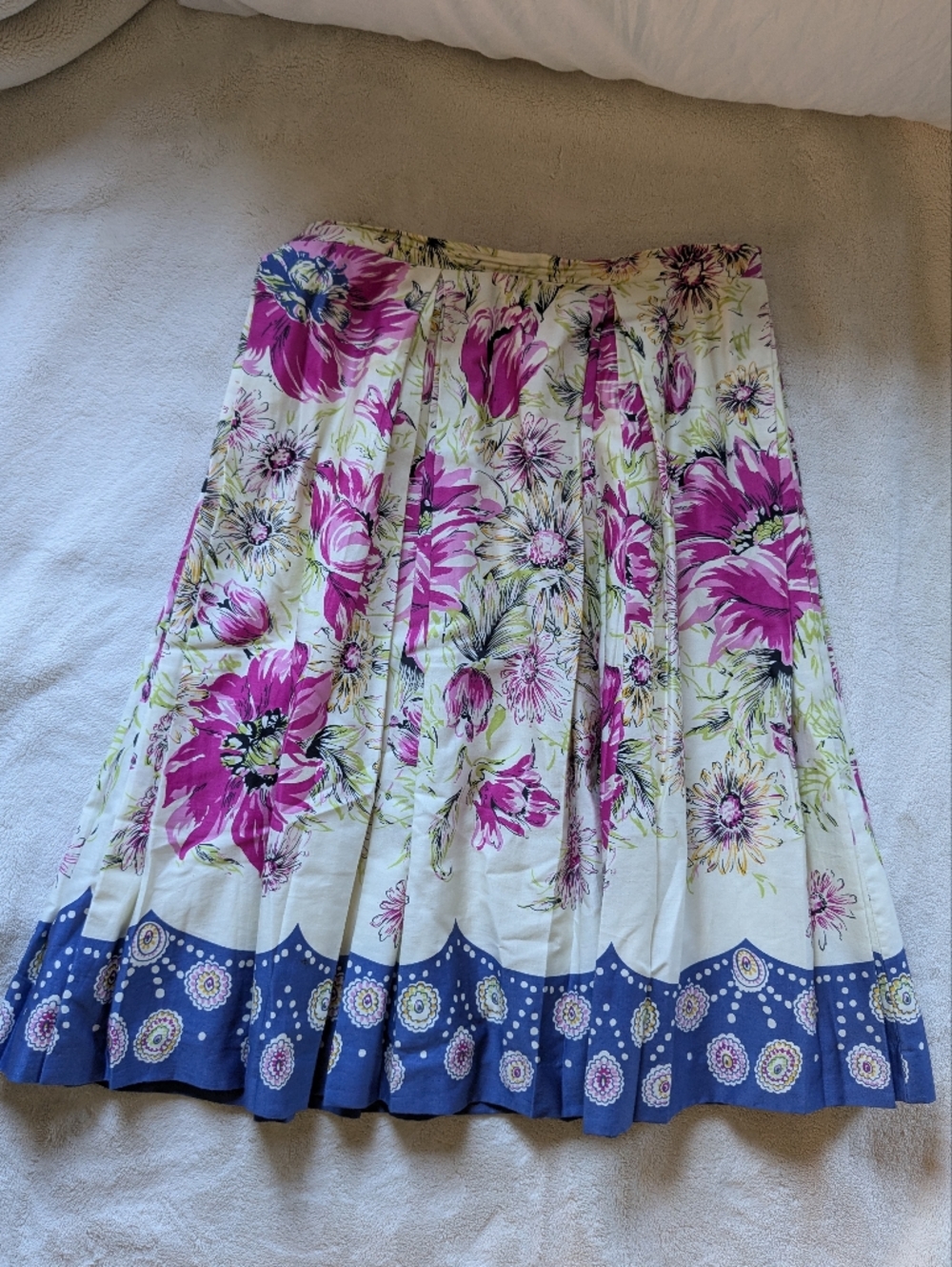 Odille Anthropologie Floral Spring 100% Cotton Twirl Full Midi Skirt Feminine 4